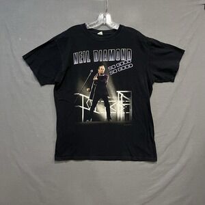 Neil Diamond So Good 2012 Tour Shirt Men's *Large Black Distressed Faded Retro